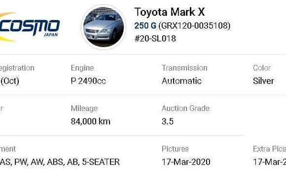 Buy Used Toyota Mark X White Car in Choc in Castries Buy Used Toyota Mark X White Car in Choc in Castries